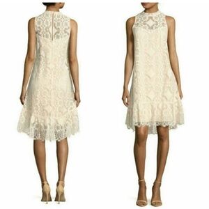 Erin Fetherston Cream Ivory‎ Mara Lace Hi-Lo Shift Dress Womens size 10